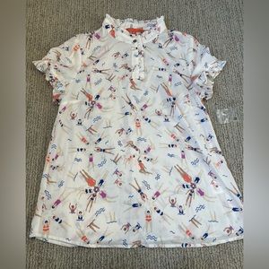 ModCloth Printed Blouse (NWOT)
